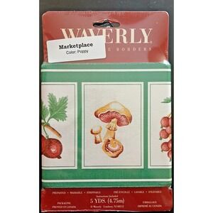 Waverly Garden Room Decorative Wall Border MARKET PLACE POPPY New 5 Yds